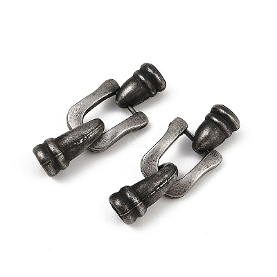 304 Stainless Steel Hook Clasps STAS-C127-02AS-1