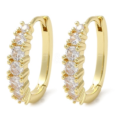 Rack Plating Brass Hoop Earrings with Cubic Zirconia EJEW-Q786-06G-1