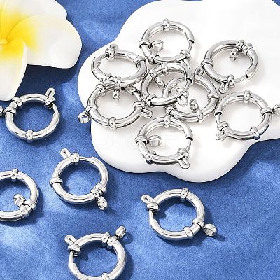 Tarnish Resistant 304 Stainless Steel Spring Ring Clasps STAS-R083-03-1