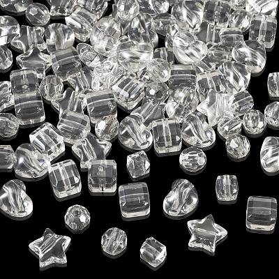 100Pcs 5 Styles Transparent Acrylic Beads TACR-TA0001-92-1