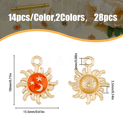 28Pcs 2 Colors Alloy Enamel Pendants ENAM-HY0001-29-1