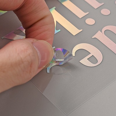 Waterproof Plastic Laser Stickers DIY-WH0374-18-1