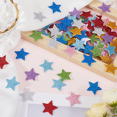 480Pcs 8 Colors EVA Glitter Powder Stickers DIY-SP0001-84-1