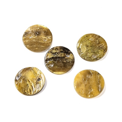 Spray Painted Natural Akoya Shell Connector Charms LS-BSHE-S304-17A-1