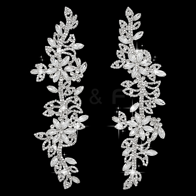 1Pair Alloy Glass Cabochons AJEW-PH0006-75-1