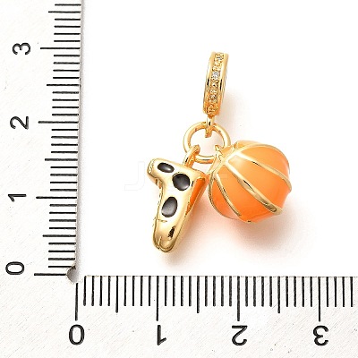 Brass Enamel Sport European Dangle Charms KK-U048-03G-03-1