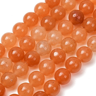 Natural Red Aventurine Round Beads Strands X-G-S148-8mm-1