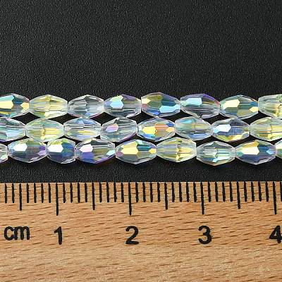 Transparent Electroplate Glass Beads Strands GLAA-K064-04A-AB03-1