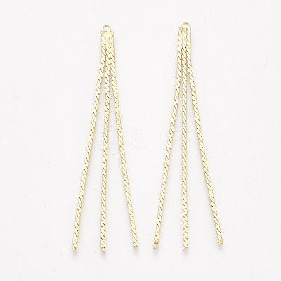 Brass Serpentine Chain Tassel Big Pendants X-KK-T035-133G-1