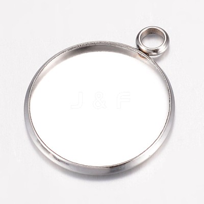 Tarnish Resistant 304 Stainless Steel Pendant Cabochon Settings STAS-P100-16P-1