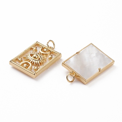 Natural Shell Pendants KK-C100-01G-1