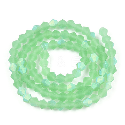Imitate Austrian Crystal Bicone Frosted Glass Beads Strands GLAA-F029-TM2mm-A24-1