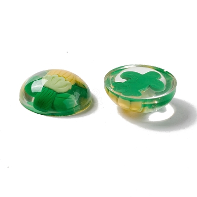 Transparent Flower Resin Cabochons RESI-G034-B01-1