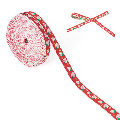 10Yards Polyester Strawberry Ribbon OCOR-TA0003-62A-1