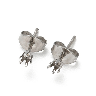 316 Surgical Stainless Steel Stud Earring Findings STAS-Z118-03P-06-1