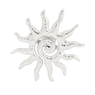 Non-Tarnish Textured Sun 304 Stainless Steel Adjustable Rings for Women RJEW-H231-01P-1