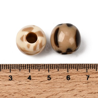 Two Tone Opaque Acrylic European Beads OACR-Z040-02-1