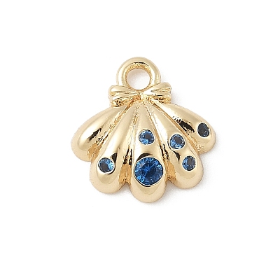 Brass Micro Pave Cubic Zirconia Charms KK-M326-20A-G-1