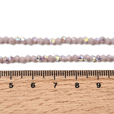 AB Color Plated Opaque Glass Beads Strands GLAA-G127-02A-1