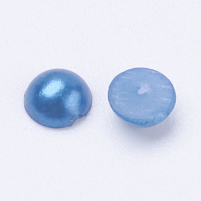 Half Round Domed Imitated Pearl Acrylic Cabochons X-OACR-H001-4x2mm-1