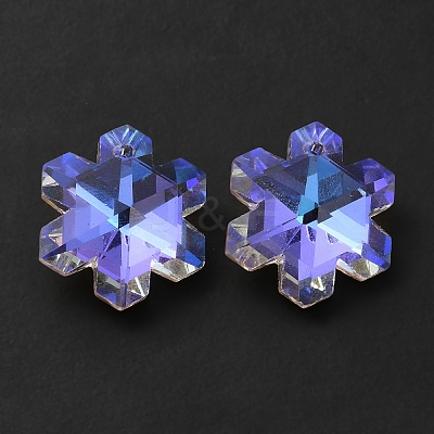 Electroplate Transparent Glass Pendants GLAA-A008-05D-1