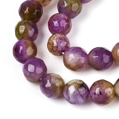 Dyed Natural White Jade Beads Strands G-T139-6mm-60-13-1