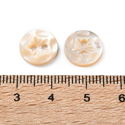 Carved Flower Natural Shell Buttons SH-CBA18B6-03-1