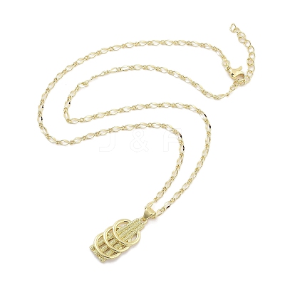 Brass Pendants Necklace NJEW-B101-02G-02-1