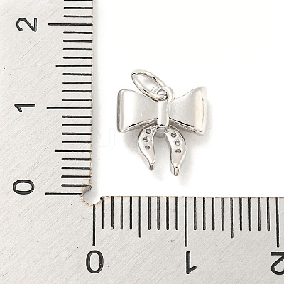 Rack Plating Brass Micro Pave Clear Cubic Zirconia Pendants KK-B093-01H-P-1