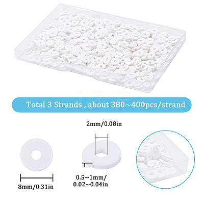 Flat Round Handmade Polymer Clay Beads CLAY-SC0001-58B-02-1
