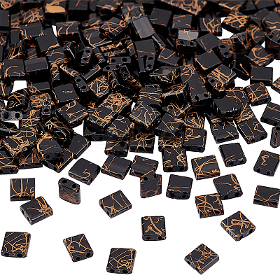 240Pcs 2-Hole Glass Seed Beads SEED-PH0001-75-1