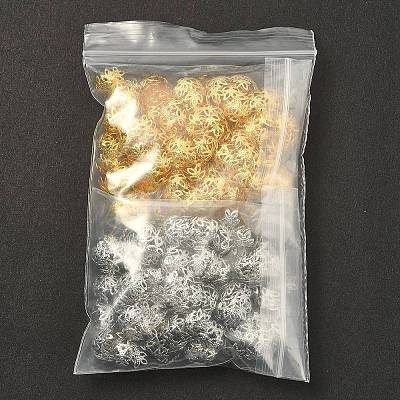 600Pcs 2 Colors Plated Iron Fancy Bead Caps IFIN-YW0003-15-1