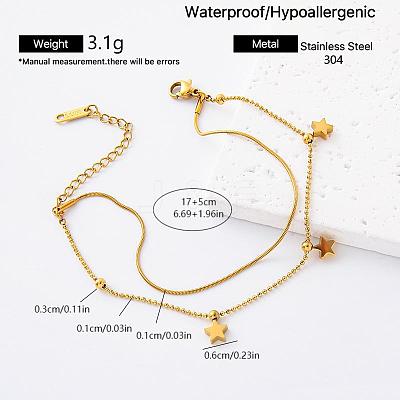 304 Stainless Steel 2-Strand Bracelets for Women FO9135-2-1