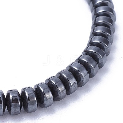Non-magnetic Synthetic Hematite Stretch Bracelets BJEW-F376-03-1
