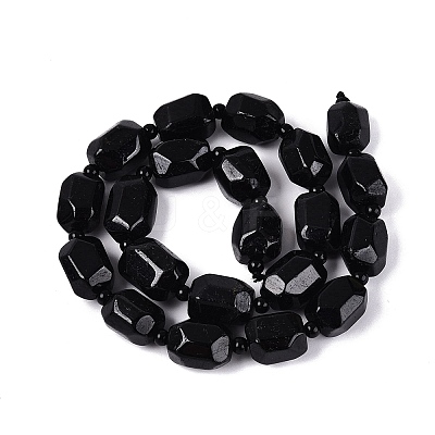 Natural Black Tourmaline Beads Strands G-N362-07A-01-1