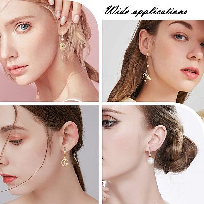 10Pcs Brass Micro Pave Clear Cubic Zirconia Hoop Earring Findings ZIRC-SZ0005-14-1