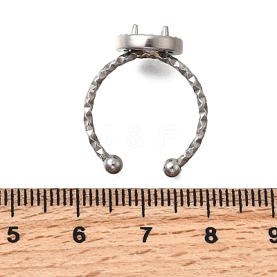 Round 304 Stainless Steel Adjustable Cuff Ring Components STAS-H237-02E-P-1