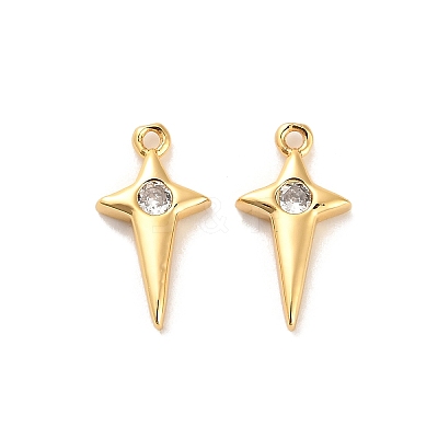 Brass Micro Pave Cubic Zirconia Pendants KK-D300-01G-1