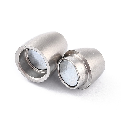 Tarnish Resistant 304 Stainless Steel Magnetic Clasps with Glue-in Ends STAS-F276-01P-1