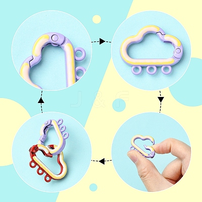 10Pcs Spray Painted Alloy Spring Gate Rings FIND-YW0009-45-1