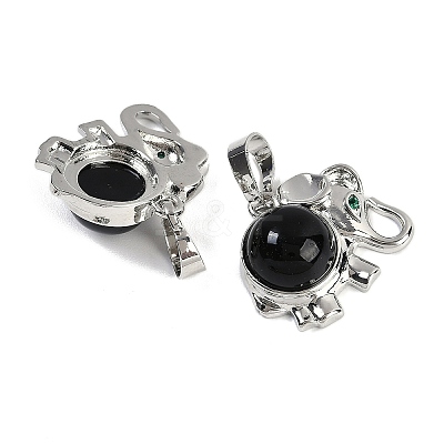 Natural Obsidian Pendants G-I374-A-P09-1