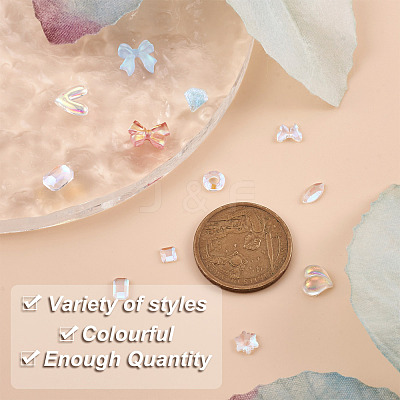 6 Style Resin 3D Nail Art Cabochons MRMJ-BY0001-01-1