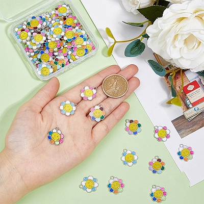 80Pcs 4 Colors  Alloy Enamel Charms FIND-DC0003-44-1