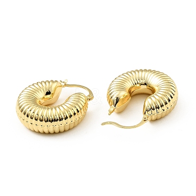 Brass Croissant Chunky Hoop Earrings for Women LS-KK-D080-16G-01-1