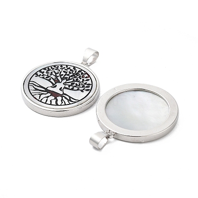 Natural White Shell Pendants SHEL-G017-01P-04-1