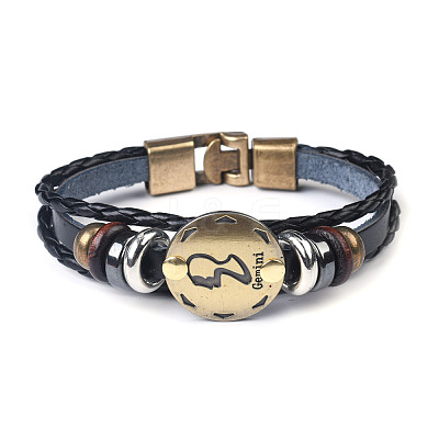 Braided Leather Cord Retro Multi-strand Bracelets BJEW-L616-20C-1