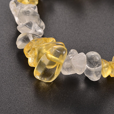 Chips Citrine(Dyed & Heated) Beaded Stretch Bracelets BJEW-JB01825-05-1