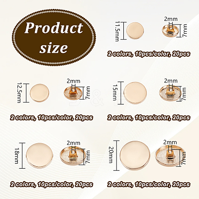 100Pcs 10 Styles Alloy Shank Buttons BUTT-OC0001-45-1