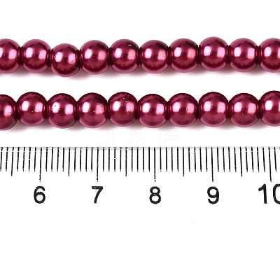 Baking Paint Pearlized Glass Pearl Round Bead Strands HY-Q003-6mm-14-1