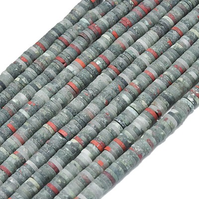 Natural African Bloodstone Beads Strands G-P575-B11-6x1mm-1
